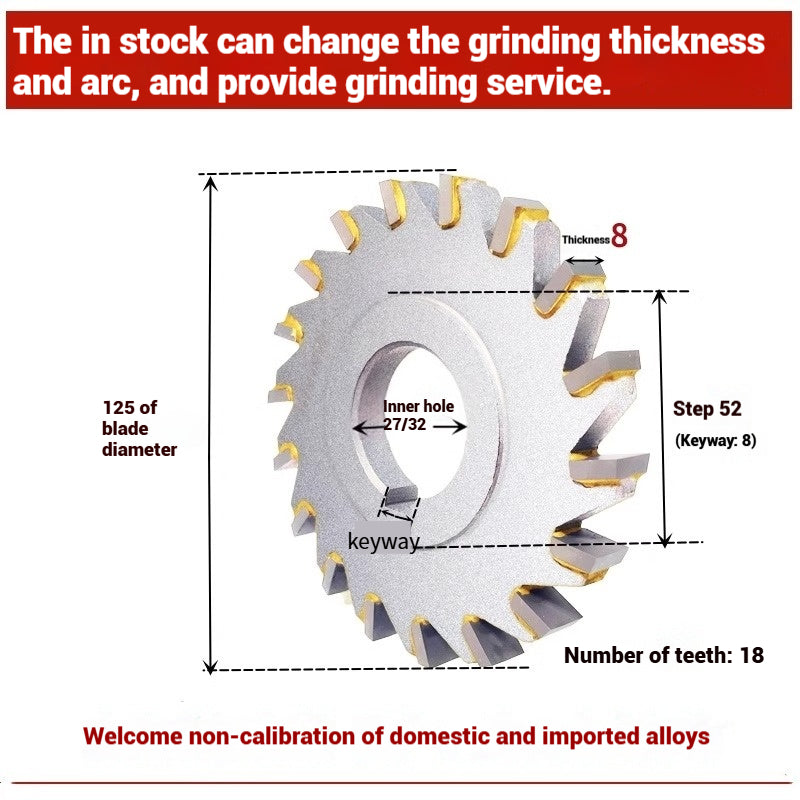 1057-Alloy three-face milling cutter can be customized tungsten steel 63 80 100 125 YW2 steel parts milling slot welding disk cutter Shandong Denso Pricision Tools Co.,Ltd.